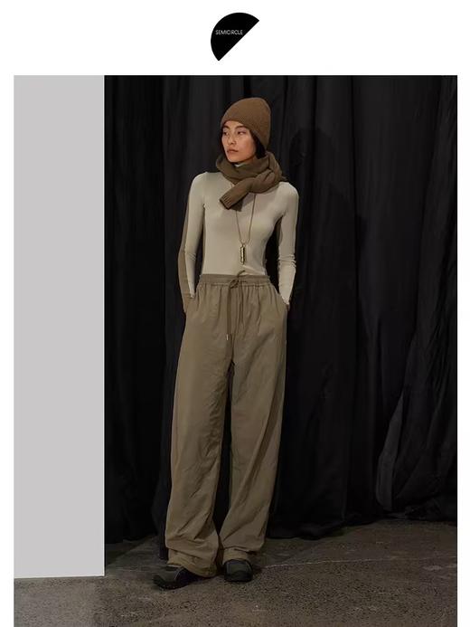 半圆/D24404506/绗线直筒摇粒绒休闲裤 商品图2