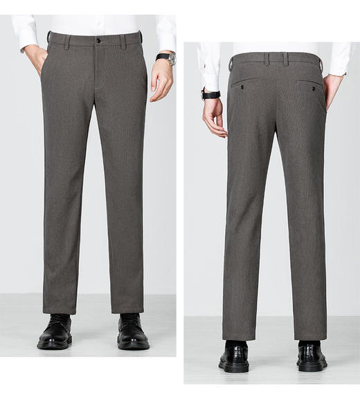 绵羊毛男士休闲裤秋冬新款直筒易打理纯色休闲西裤加绒加厚长裤男💕 商品图6