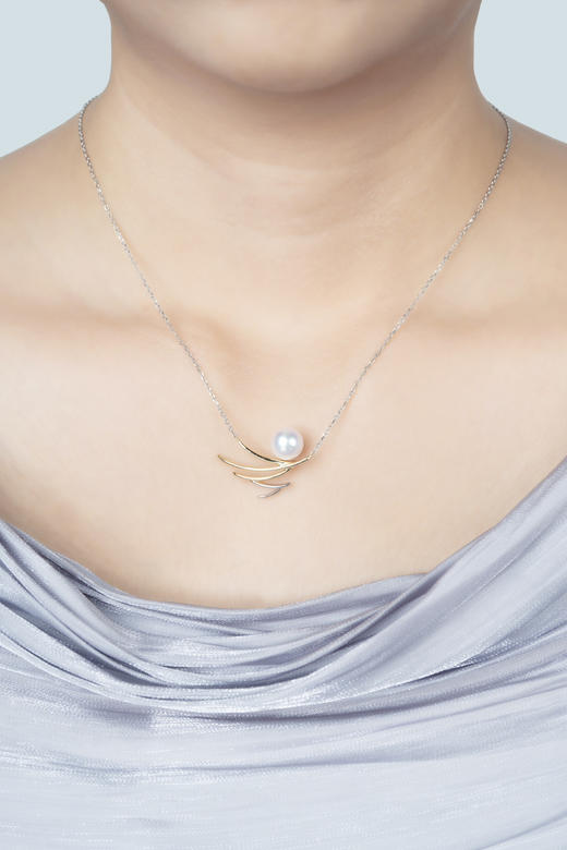 「巢」Akoya珍珠14k金项链 商品图3