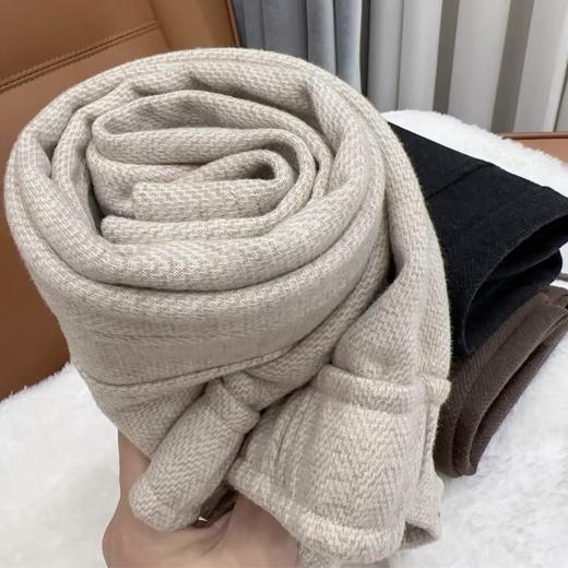 【仰姐超爱 人字纹酸醋羊毛阔腿裤 不加绒/加绒可选】 阔腿直筒显瘦有垂感 脚口小开叉设计百搭时尚 商品图6