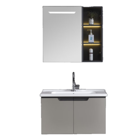 蒙娜丽莎不锈钢柜体 门板航空板烤漆 智能镜柜 60-80尺寸 跑量款 不含安装 智能款 81cm