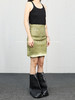 Rick Owens Drkshdw｜鼠尾草绿箔片弹力牛仔迷你裙 商品缩略图1