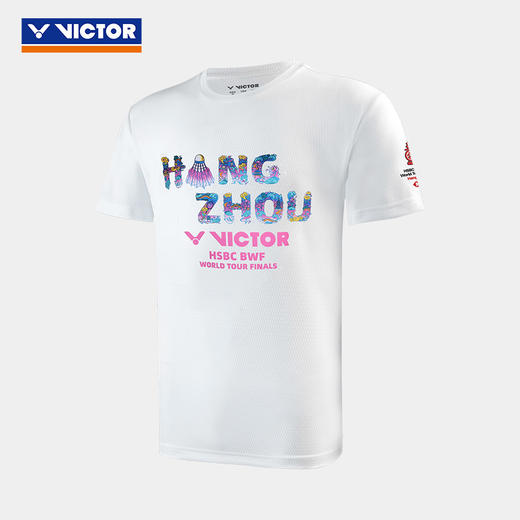 VICTOR威克多世界巡回赛纪念商品羽毛球服 透气男女款时尚针织运动T恤 T-WT2401 商品图0