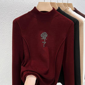 【自】全新升级【铂金会员109/天猫149/差价40】(04334) 洛诗琳秋冬半高领空气层新型德绒打底衫女士加绒打底上衣