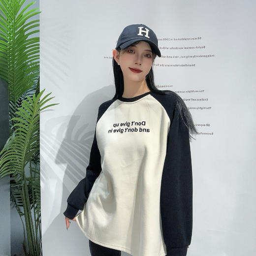 b圆领拼色打底T恤40930（白） 冬季 244010480321 商品图4