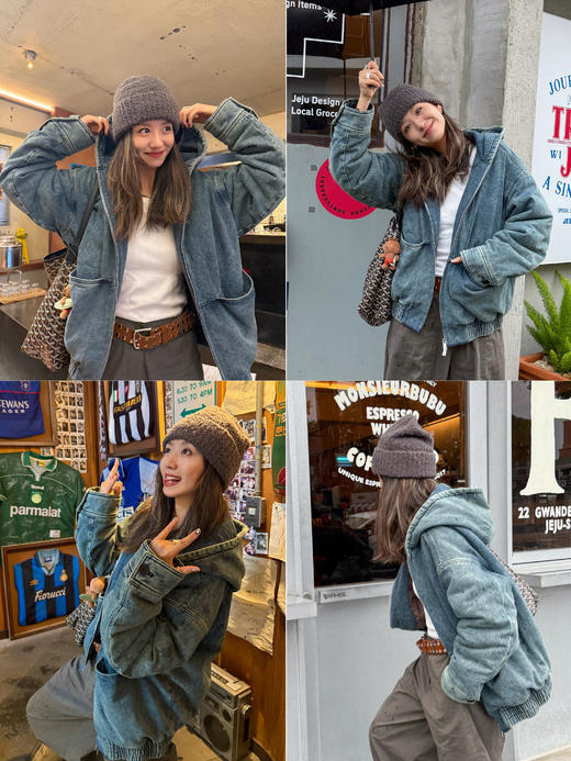 HIDEMI 【欧阳娜娜同款】进口澳毛强缩加厚弹力款多种戴法堆堆感冷帽 炭灰色|黑色 商品图4