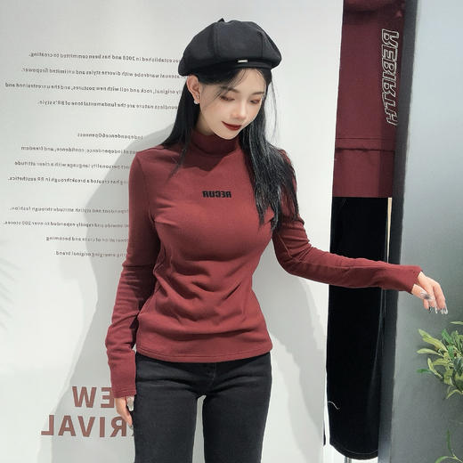 ZB1小立领胸前小标打底长袖T恤41015 冬季 344080020321 商品图1