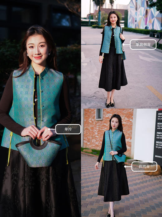 介面DU家定制——宋锦新中式国风包包  国内鼎JI工厂代工 奢品包包代工 金元宝手工宋锦包 宋锦拼接纳帕牛皮 皮质细腻光泽  传递中国传统非遗国风美（介面挚爱粉&花花品质生活粉丝专享） 商品图7