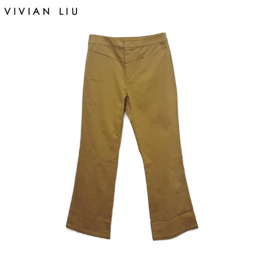 VIVIAN LIU薇薇安刘R2425003春女装新款时尚插兜显瘦微喇长裤 商品图0