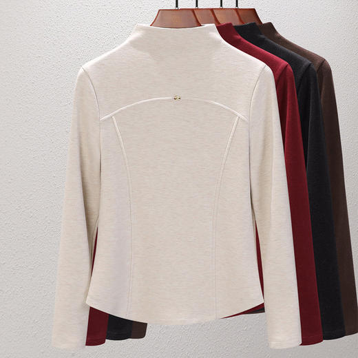 【自】全新升级【铂金会员109/天猫149/差价40】(14008) 洛诗琳秋冬新款桑蚕丝羊毛半高领打底衫德绒中领保暖上衣女 商品图2