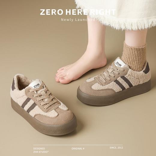 ZHR则则加绒增高棉鞋德训鞋ins百搭保暖女鞋2024冬季新款休闲鞋女 商品图0