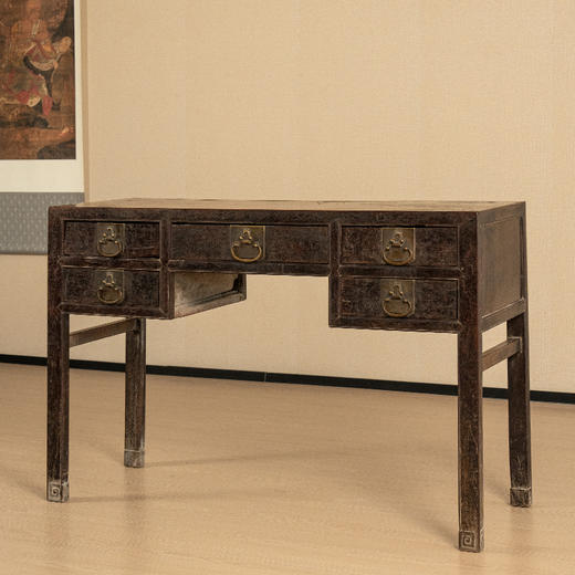 清 红木褡裢式五屉书桌 商品图5