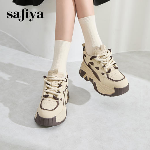 预售10天|Safiya/索菲娅2024秋冬爆火松糕厚底小个子内增高轻便休闲老爹鞋 SF44112363 商品图5