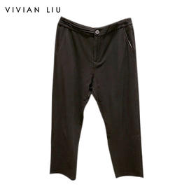 VIVIAN LIU薇薇安刘R2437501夏女装新款斜插兜拉链直筒长裤
