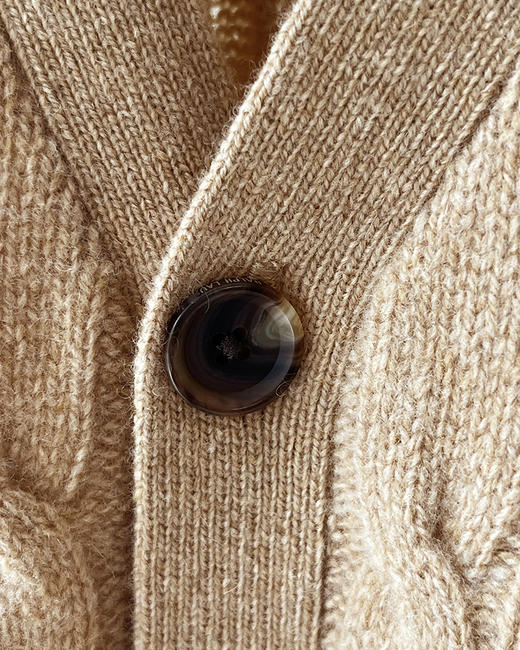 单品包邮现货 THS 无 RL马球男士 源厂尖尾PRL 羊毛羊绒Cable Knit绞花针织V领开衫 3色 AM1140 商品图7