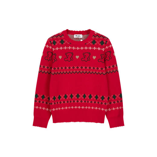 水孩儿童装秋冬新款女童针织上衣儿童可爱卡通套头线衣 商品图6