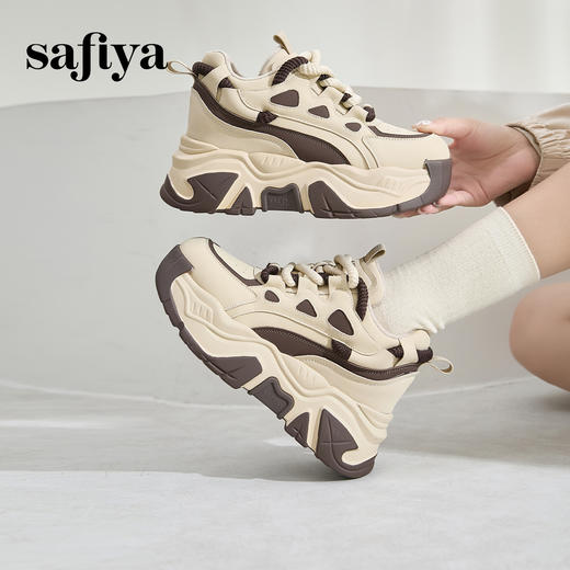 预售10天|Safiya/索菲娅2024秋冬爆火松糕厚底小个子内增高轻便休闲老爹鞋 SF44112363 商品图8