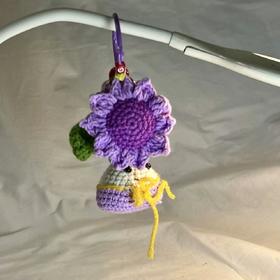 手工钩织 紫色小花粽子