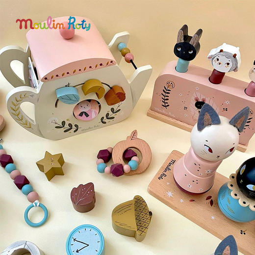 Moulin Roty 雨后套柱玩具组合 堆叠游戏 适合1岁+ 动手能力 成长益智 雨后系列 法国品牌-715366 商品图4