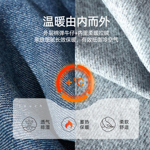 逸阳加绒宽直筒牛仔裤女2024年冬季新款九分宽松显瘦保暖阔腿裤子1723 商品图3