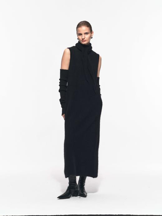 三角巾黑色羊毛背心裙 商品图2