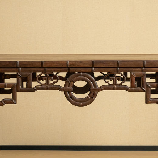 清 红木竹节工书卷式琴桌 商品图2