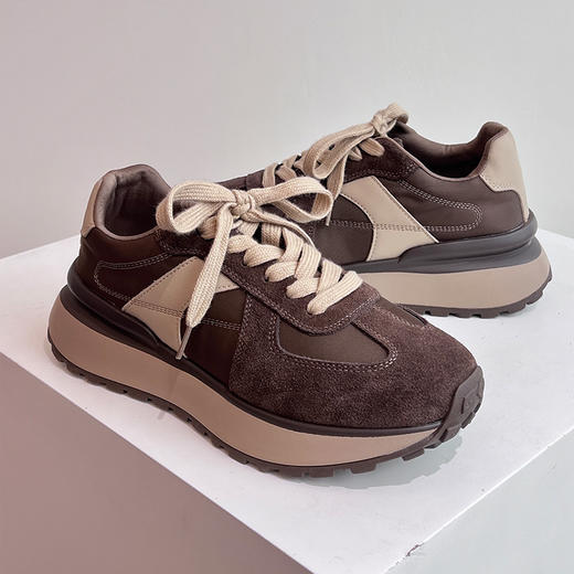 【顺丰包邮】21617 洛诗琳美式拼接复古美拉德阿甘鞋厚底老爹鞋35261 商品图4