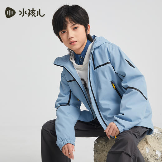 水孩儿童装秋冬新款儿童三防加绒外套女童简约纯色上衣男童炫酷风衣 商品图6