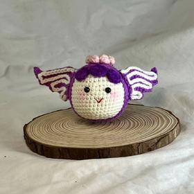 手工钩织 紫色翅膀笑脸