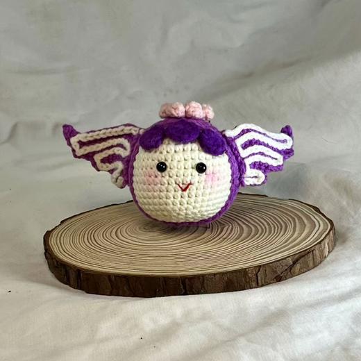 手工钩织 紫色翅膀笑脸 商品图0