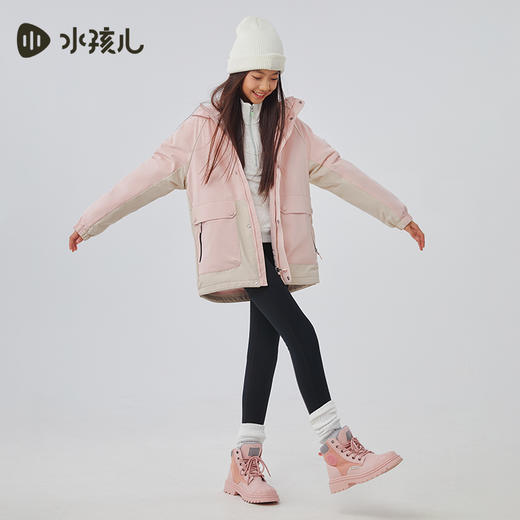 水孩儿童装2024秋冬新款儿童三防厚外套男童时尚女童加绒风衣 商品图5