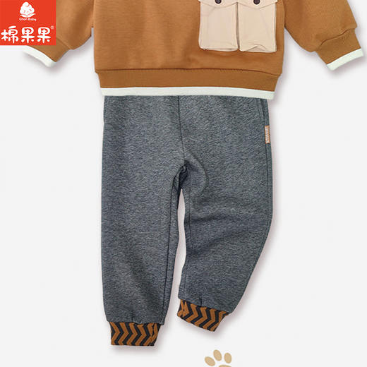 棉果果专柜同款冬季新品男童针织复合绒加绒长裤M412200424637 商品图0