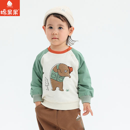 棉果果专柜同款冬季新品男童夹棉套头卫衣M412180824628 商品图1