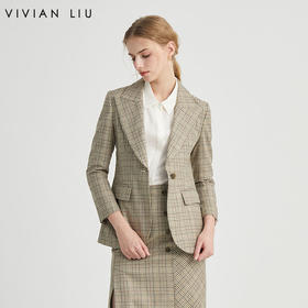 VIVIAN LIU TZ2413105梅春女装新款翻领一粒扣收腰西装