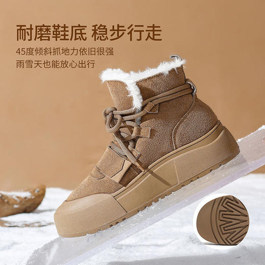 ZHR则则加绒保暖雪地靴防水防寒女鞋2024冬季新款ins百搭短筒棉鞋 商品图4