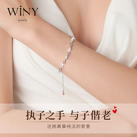 Winy999足银水晶之恋手链女生新款轻奢小众高级感首饰送女友闺蜜生日节日礼物