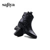 Safiya/索菲娅2024秋冬真皮拉链气质尖头粗跟英伦及踝短筒时装靴 SF44116167 商品缩略图2