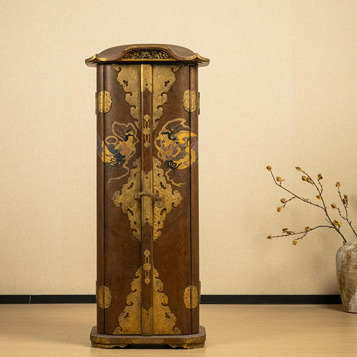 清 木雕金漆释迦摩尼背光佛造像及金漆彩绘飞天佛龛 商品图0