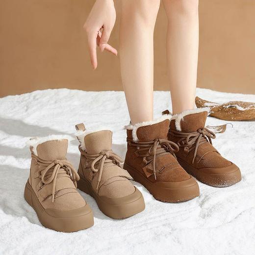 ZHR则则加绒保暖雪地靴防水防寒女鞋2024冬季新款ins百搭短筒棉鞋 商品图9