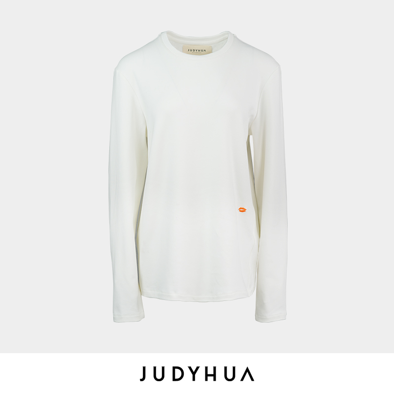 JUDYHUA mini手绣红唇长袖T恤