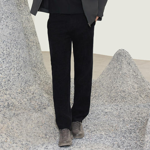 半身缘男裤 冬款雪妮绒面料丝绒舒适保暖休闲裤254201B10203493 商品图2