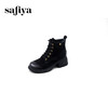 Safiya/索菲娅2024冬季真皮休闲圆头坡跟时尚百搭后拉链短踝靴 SF44116114 商品缩略图5
