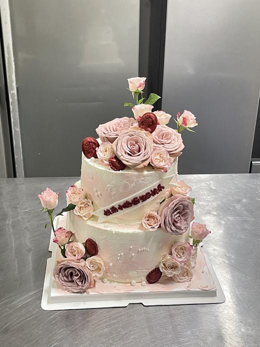 卡布奇诺鲜花蛋糕（文字可改，备注一下） 商品图1