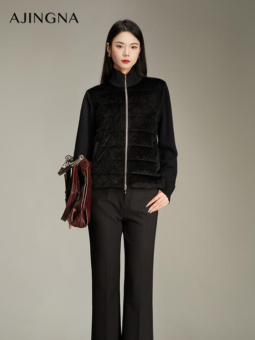 【商场同款】阿菁娜冬季新款拼接羽绒夹克A29D216056 商品图1