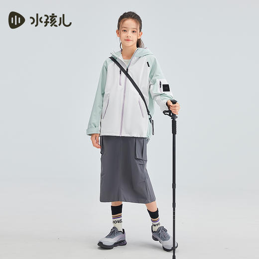 水孩儿童装秋冬新款儿童三防加绒外套男童时尚拼色拉链衫女童防风保暖上衣 商品图4