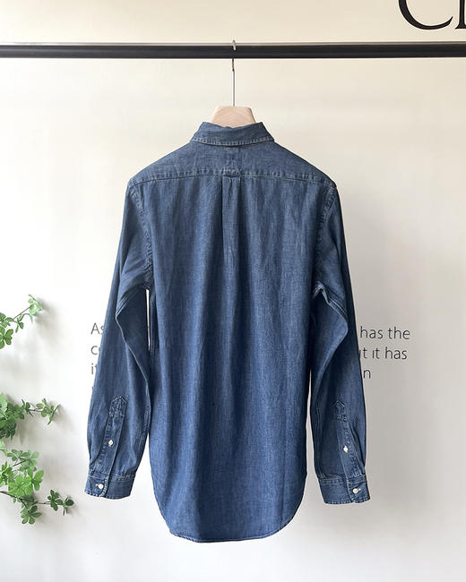 单品包邮现货 THS-无  RL马球 源厂尖尾PRL蓝染磨洗ClassicFit彩马牛仔衬衣男女 AG1300 商品图11