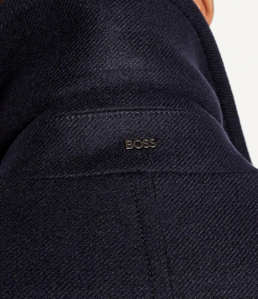 【新品特惠秒】 BOSS 男士 羊毛混纺宽松款双排扣豌豆风衣/大衣 12249 商品图4