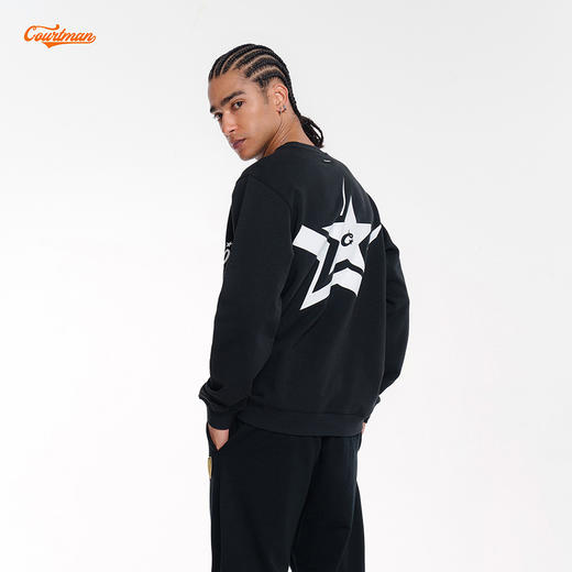 COURTMAN野球帝 星星复古logo圆领印花卫衣日潮男女宽松外套上衣 商品图4