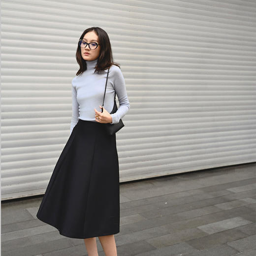 【顺丰包邮】33147 洛诗琳秋冬设计感马鞍肩高领针织羊毛打底衫3525 商品图1