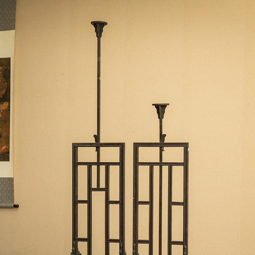 清 红木升降式灯台（一对） 商品图1